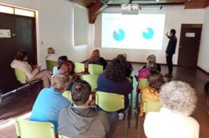 Grupo mirando exposición